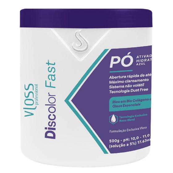 Imagem de Pó Descolorante Vloss Fast Nano Blend Azul 500g