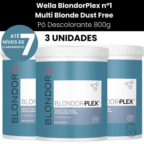 Imagem de Pó Descolorante Wella BlondorPlex nº1 800g (3 unidades)