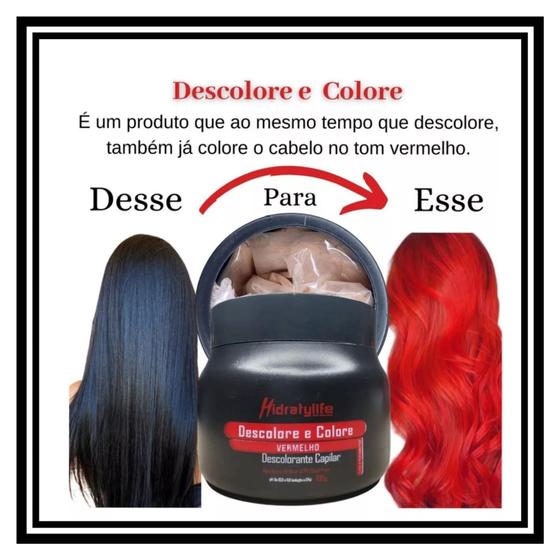 Imagem de Pó Descolore E Colore Vermelho 100g Mairibel / Hidraty Profissional
