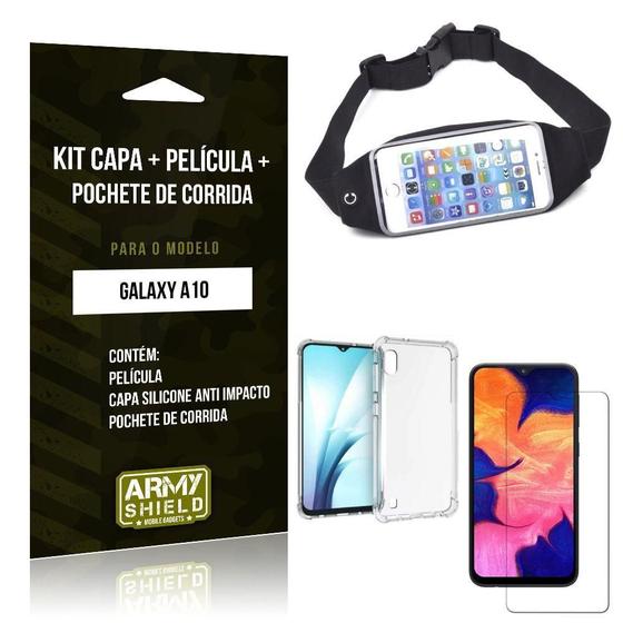 Imagem de Pochete Galaxy A10 Pochete Capa Anti Shock Película Vidro