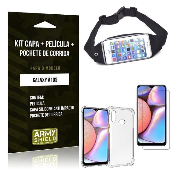 Imagem de Pochete Galaxy A10S Pochete Capa Anti Shock Película Vidro