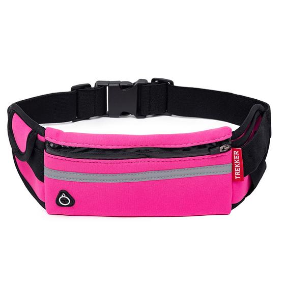 Imagem de Pochete Trekker Elástica Impermeável C/portabilidade Para Fones Rosa Bolsa Shoulder Bag