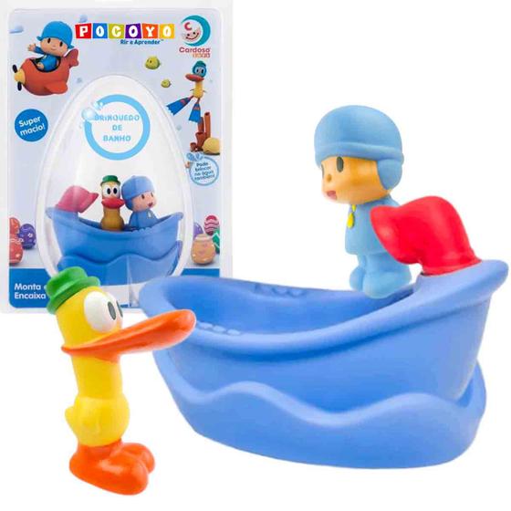 Imagem de Pocoyo e Pato Mini Bonecos de Vinil Dedoches Brinquedo de Banho - Cardoso