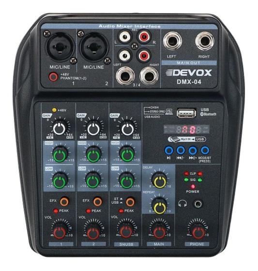 Imagem de Podcast Mesa Som 4 Caina Bluetooth USB Reverb Profissional