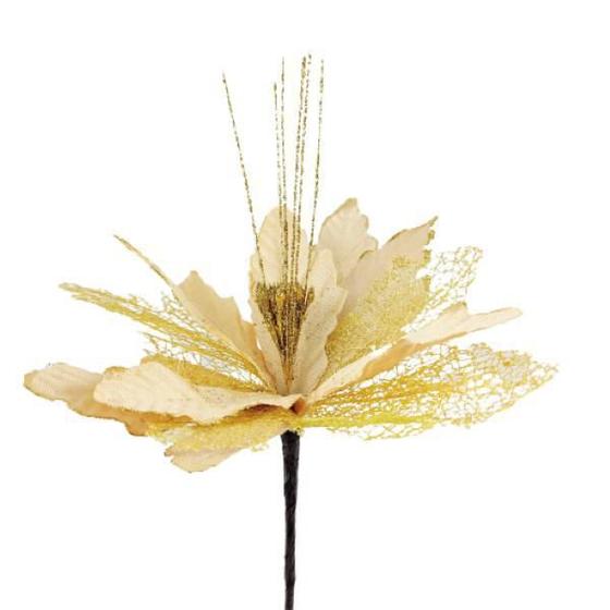 Imagem de Poinsettia Dourada 58X25cm Bico De Papagaio Natal