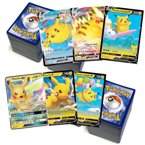 Imagem de Pokémon 50 cartas + 1 Pikachu Ultra Raro GARANTIDO - ORIGINAL