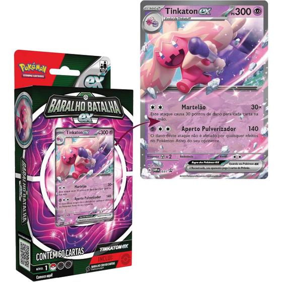 Imagem de Pokemon Baralho Batalha EX - Tinkaton Ex PS 300 60 Cartas Copag