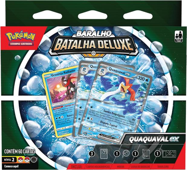 Imagem de Pokémon Baralho De Batalha Deluxe Quaquaval EX - Copag