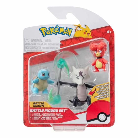 Pok&eacute;mon Battle Figure Set - Pikachu, Machop E Alola Muk 5cm