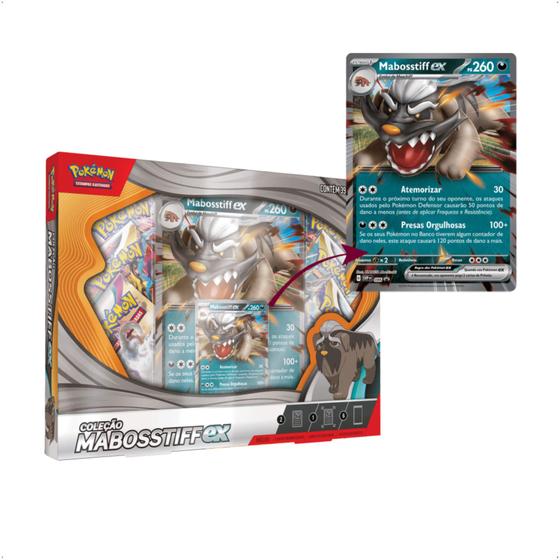 Imagem de Pokemon Box Mabosstiff EX TCG Estampas Ilustradas Copag 33944