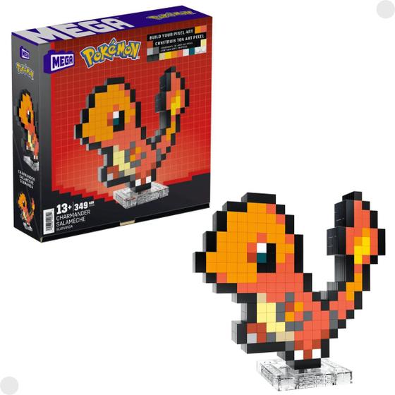 Imagem de Pokémon Conjunto Construção Mega Charmander Pixel HTH76 - Mattel