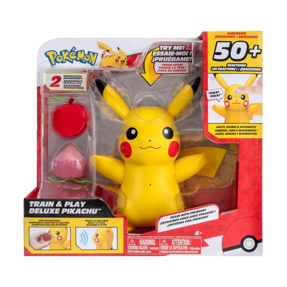 Imagem de Pokémon de brinquedo Train and Play Deluxe Pikachu com acessório