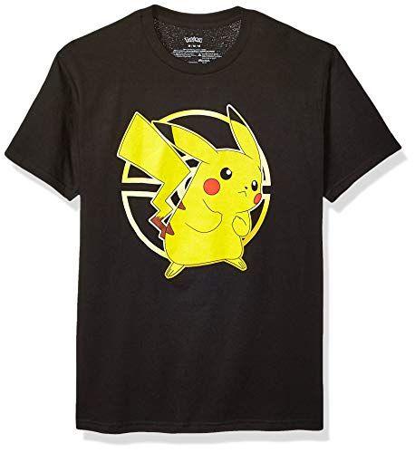 Imagem de Pokemon Masculino Pokémon Pikachu Poké Ball Icon Trainer T-Shirt, Preto, 2X-Large