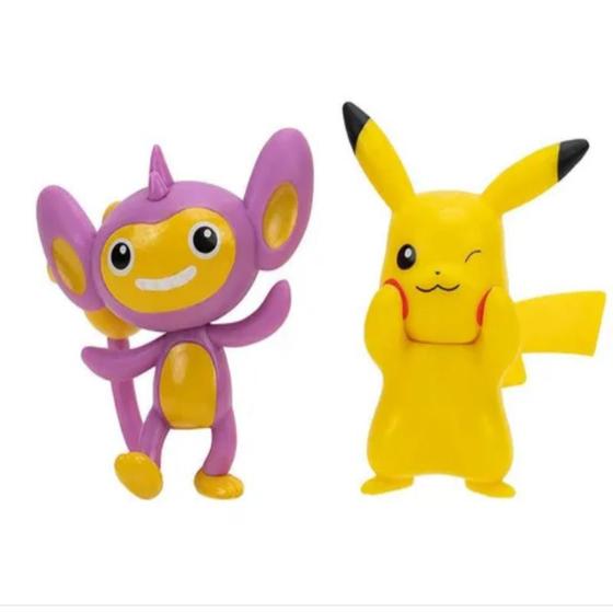 Imagem de Pokémon - Mini Figura Ação - Aipom e Pikachu