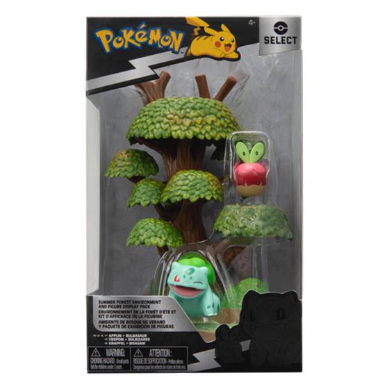 Imagem de Pokemon - Playset 15cm - Floresta com Bulbassauro e Applin