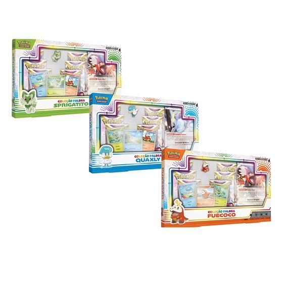 Imagem de Pokemon TCG Estampas Ilustradas Kit com 3 Boxes Coleção Paldea 40 Cartas Copag - 32528