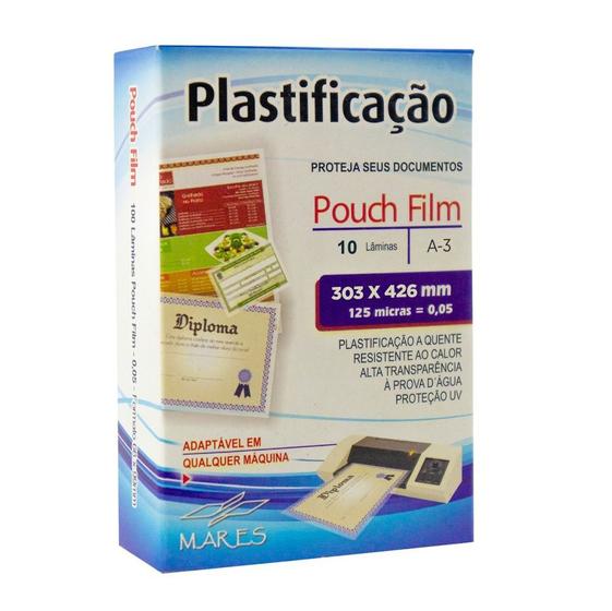 Polaseal A3 303x426 - 10 Folhas - Plástico para Plastificação Pouch Film 0,05 - MARES Imagem de Polaseal A3 303x426 - 10 Folhas - Plástico para Plastificação Pouch Film 0,05