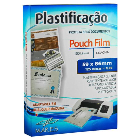 Imagem de Polaseal Crachá  59x86 - 100 folhas - Plástico para plastificação Pouch Film 0,05