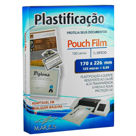 Polaseal Meio Ofício 170x226 - 100 folhas - Plástico para plastificação Pouch Film 0,05 - MARES Imagem de Polaseal Meio Ofício 170x226 - 100 folhas - Plástico para plastificação Pouch Film 0,05