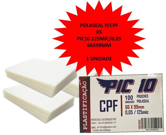 Imagem de Polaseal p/cpf 0,5 pic10 125mic/0,05 66x99