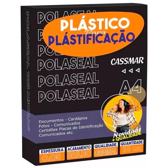 Imagem de Polaseal Plástico Para Plastificação A4 220x307x0,05mm 50un