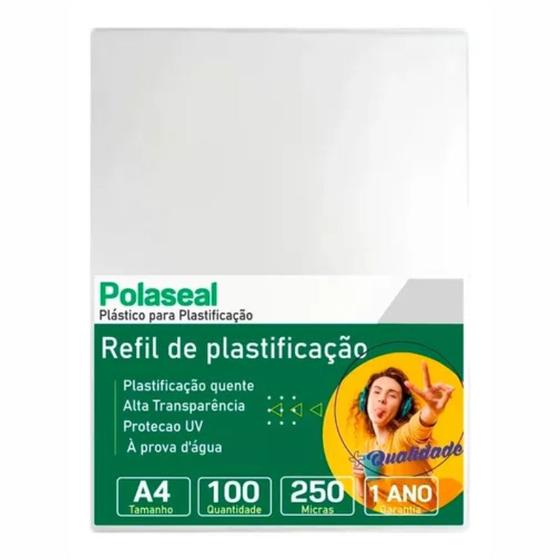 Imagem de Polaseal Plástico para Plastificação A4 220x307x0,10mm 100un