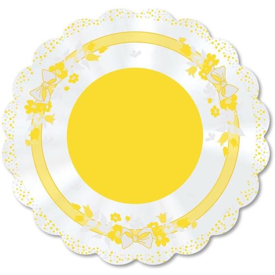 Imagem de Poli Redondo 38CM com Laço Amarelo Pacote com 50 Unidades