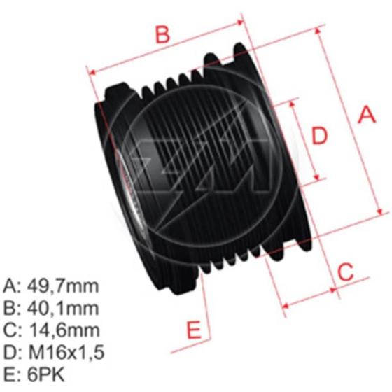 Imagem de Polia do alternador Volkswagen Amarok 2010 a 2023 ZM