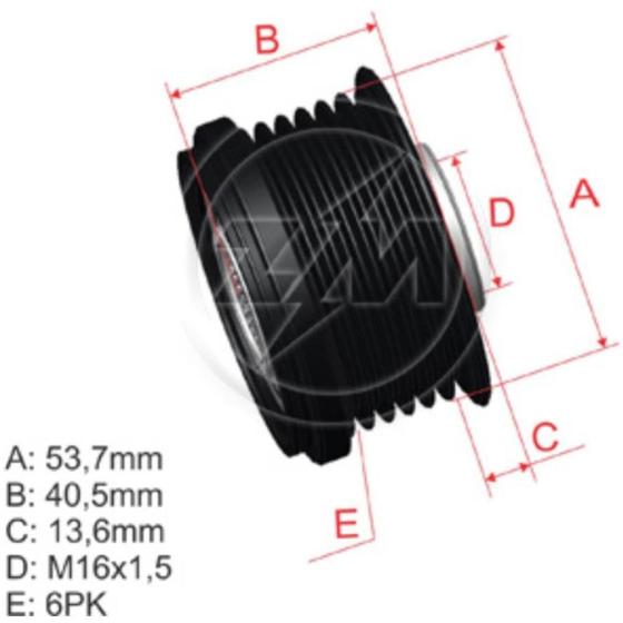 Imagem de Polia roda livre para alternador Cruze Sport6 2011 a 2021