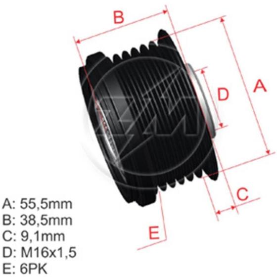 Imagem de Polia roda livre para alternador Nissan X-Terra 2003 a 2008