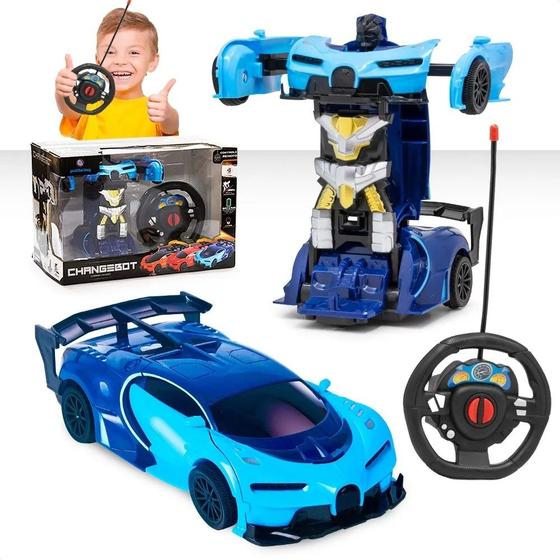 Polibrinq Carrinho Controle Remoto Transformers Changebot Azul ...