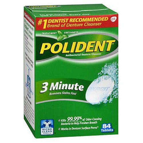 Imagem de Polident Denture Cleanser Antibacteriano 84 comprimidos da Abreva (pacote com 6)