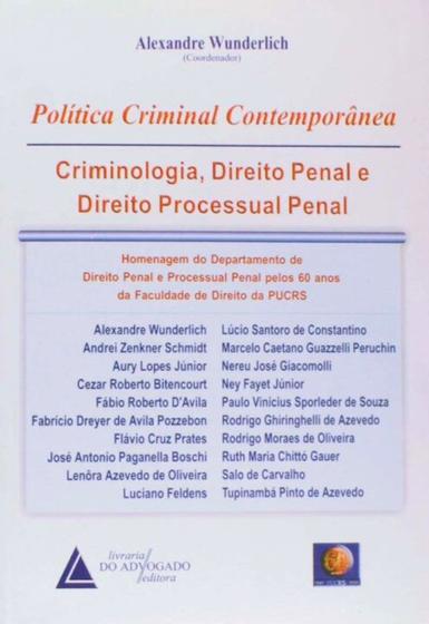 Imagem de Política Criminal Contemporânea - Livraria do Advogado