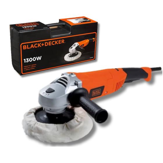 Imagem de Politriz angular 7" 1300 watts com velocidade variável e maleta - WP1500K - Black + Decker