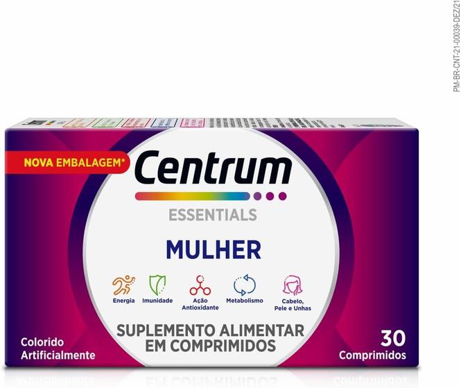 Imagem de Polivitamínico Centrum Essentials Mulher de A a Zinco 30 comprimidos