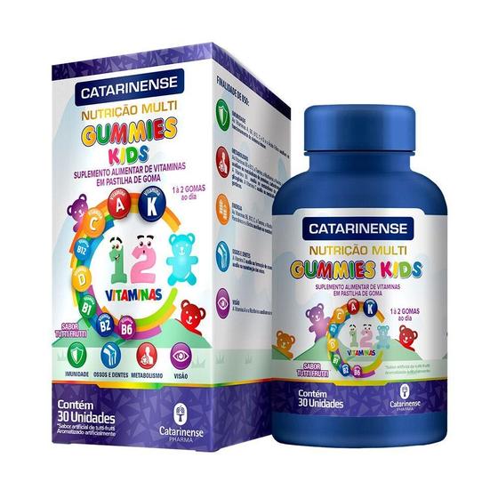 Imagem de Polivitamínico Multi Gummies Kids Catarinense 30 Gomas Sabor Tutti Frutti 