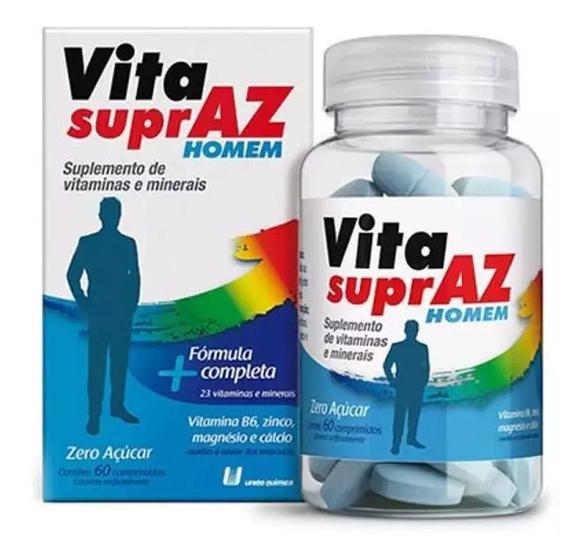 Polivitaminico Vita Supraz Homem 60compr - Zero Açúcar Menor preço em Polivitaminico Vita Supraz Homem 60compr - Zero Açúcar