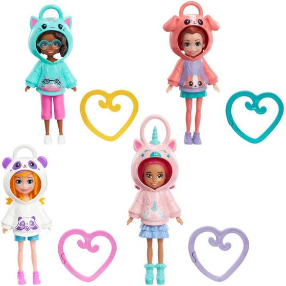 Imagem de Polly Pocket Bonecas Amigas de Capuz com Clipe