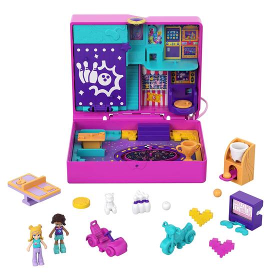 Imagem de Polly Pocket Race & Rock Arcade - Conjunto de Brinquedos Compacto com 2 Bonecos