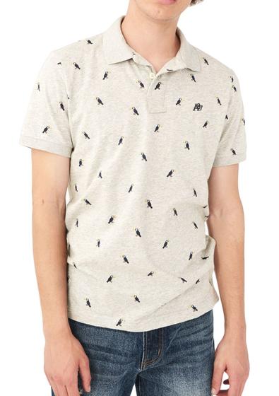 Imagem de Polo Aeropostale Masculina Print Tucano Off White Mescla