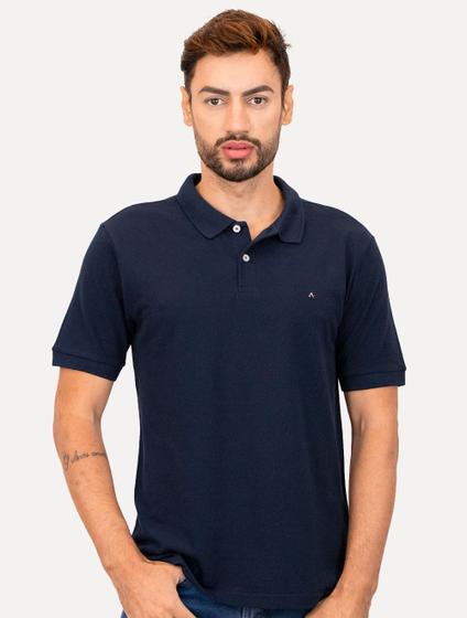 Imagem de Polo Aramis Masculina Basic Piquet Red Detail Azul Marinho