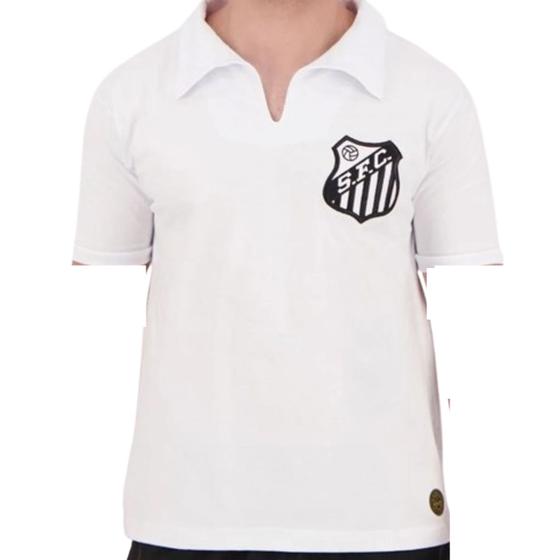 Imagem de Polo Athleta Retro do Santos de 1962 e 1963 Masculino - Branco