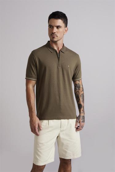 Imagem de Polo com Zíper Comfort Malha Premium - Verde Exercito