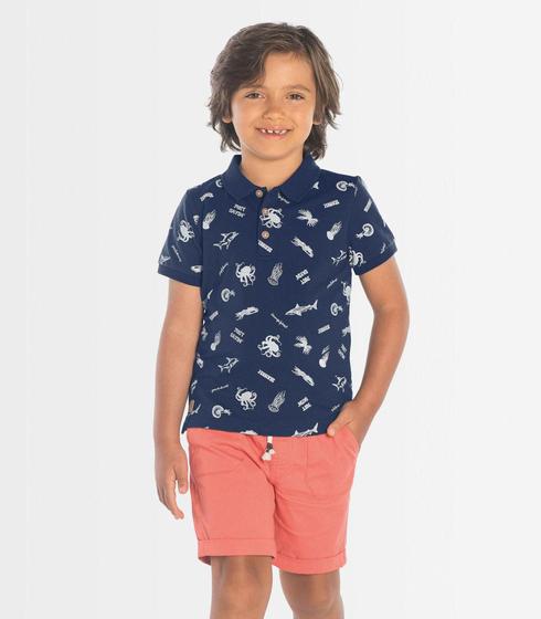 Imagem de Polo Infantil Polvo Rovitex Kids Azul