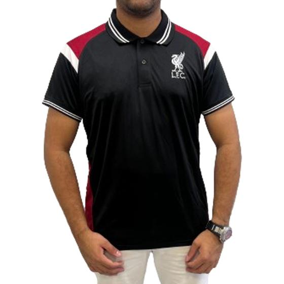 Imagem de Polo Insert Liverpool Masculino - Preto e Vermelho