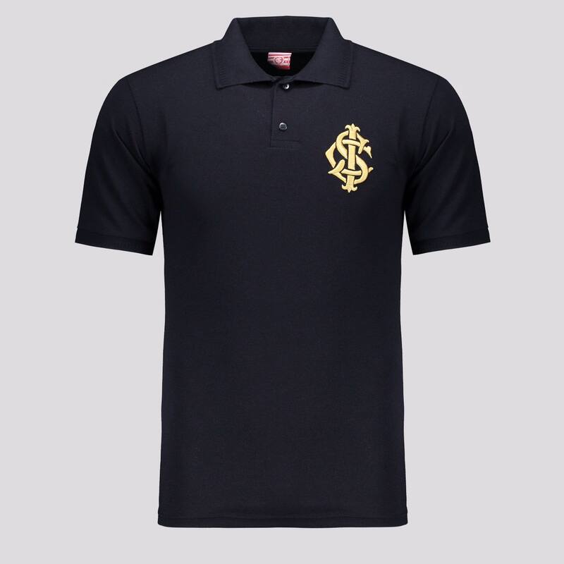 Polo Internacional Preta e Dourada - OLDONI - Camisa de Time - Magazine ...
