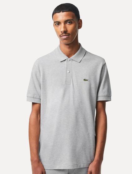 Imagem de Polo Lacoste Masculina Classic Fit Mescla Azul Claro Mescla