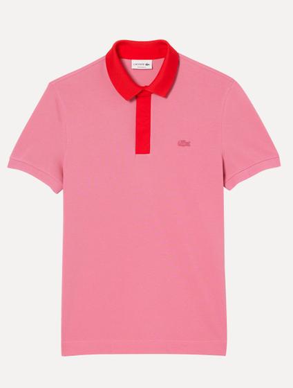 Imagem de Polo Lacoste Masculina Piquet Smart Paris Rosa