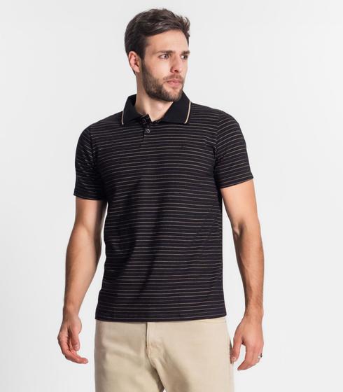 Imagem de Polo Listrada Masculina Diametro Preto