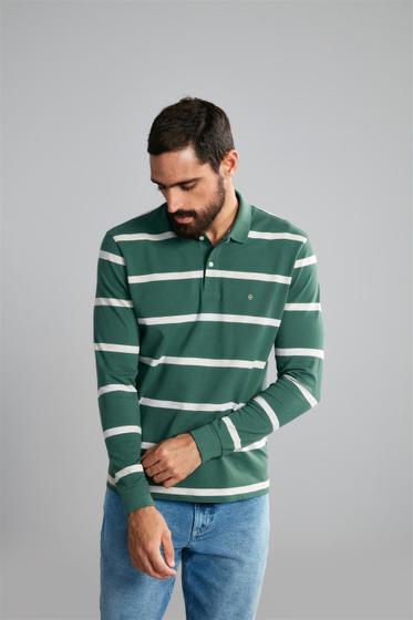 Imagem de Polo Manga Longa Comfort Piquet - Verde / khaki